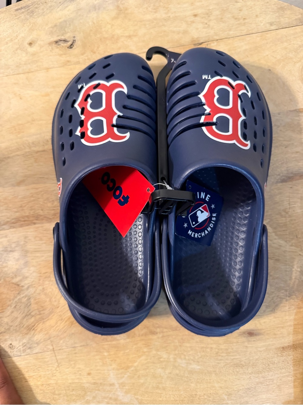 Kids Navy Blue Slip-On Clogs with Red Logo - MLB Licensed